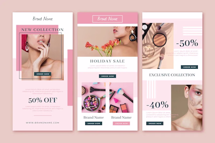Email template design for cosmetics brand