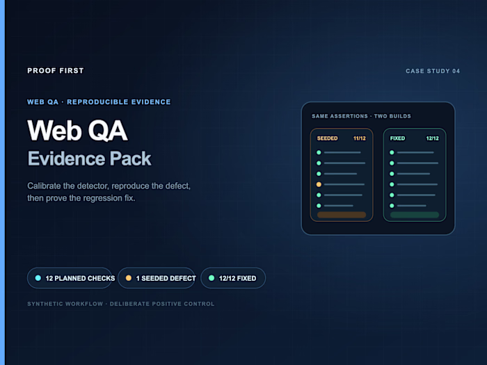 Web QA Evidence Pack