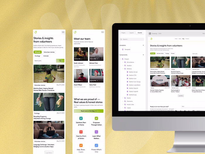 Helpmate - Framer template for volunteer organizations & chatiry