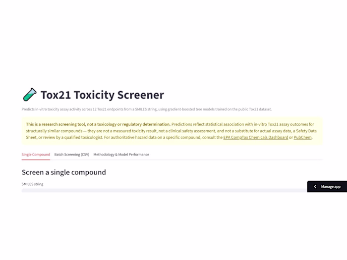 Tox21 Toxicity Screener