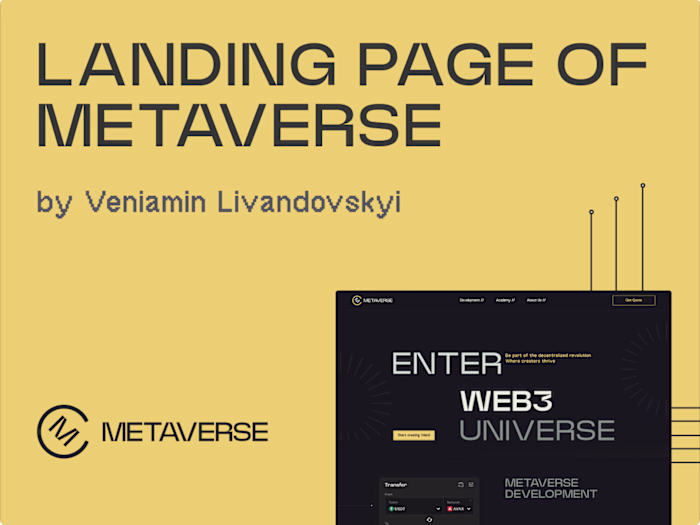 UI Design of landing page