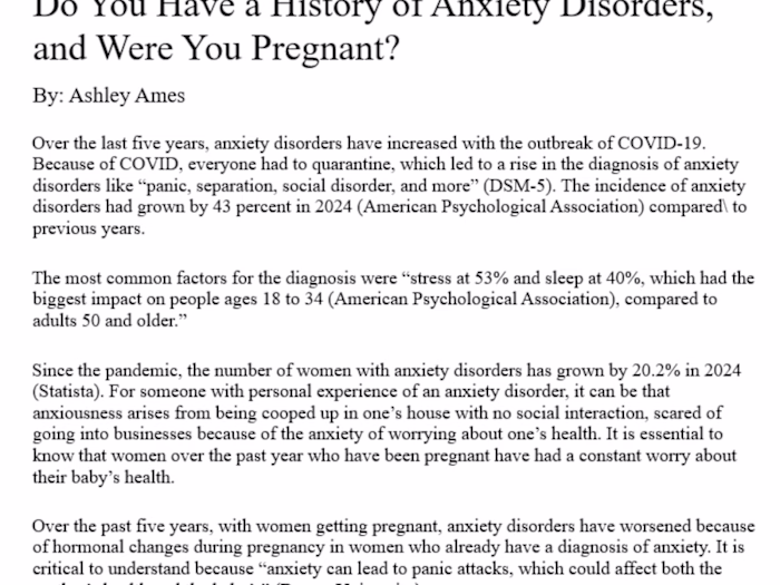 A research paper that I wrote about Anxiety disorder and how...