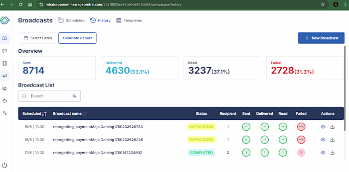 WhatsappNow Web Dashboard Development