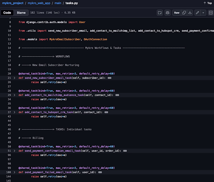 Created automated workflows and asynchronous