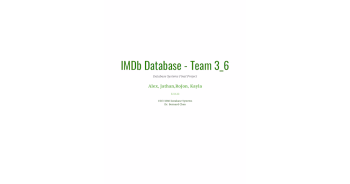 IMDB Movie SQL Database