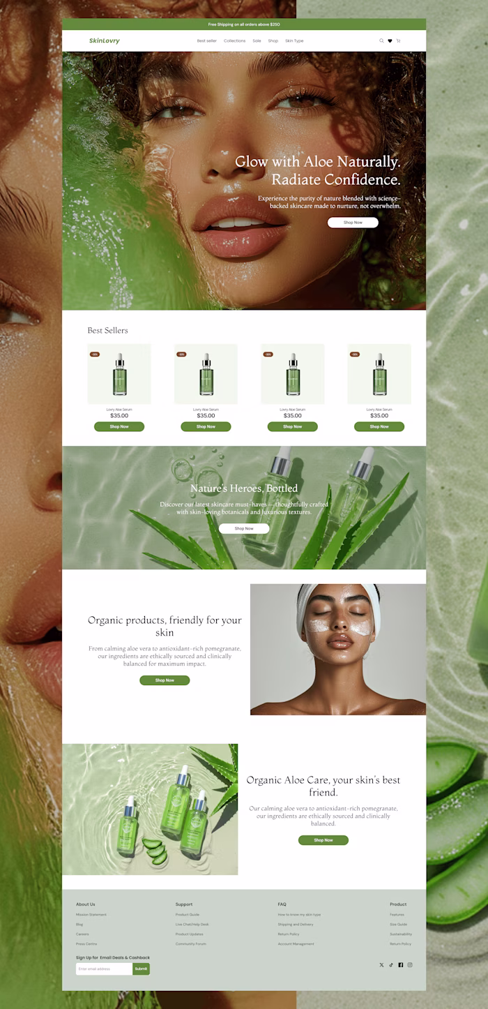 Shopify Skincare website