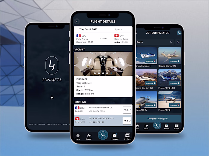 Private Jets Charter Mobile App