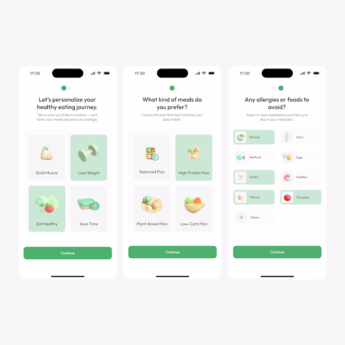 🍃 Healthy Meal App – Personalized Onboarding Experience Ove...