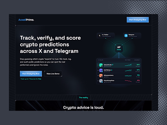 Crypto SaaS Landing Page Design
