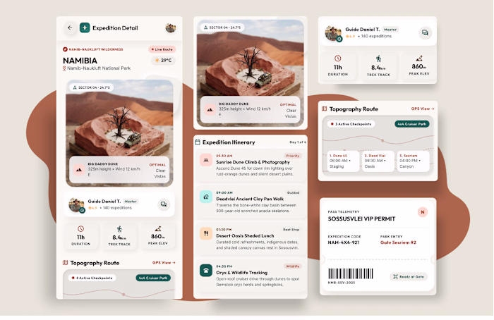 Travel app concept design