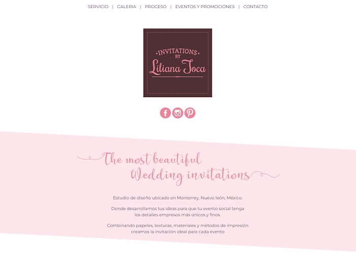 Responsive Website Dev for Liliana Toca Wedding Invitations