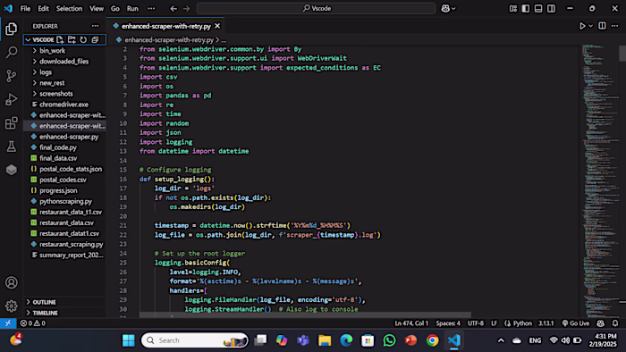 Developed a data extraction system