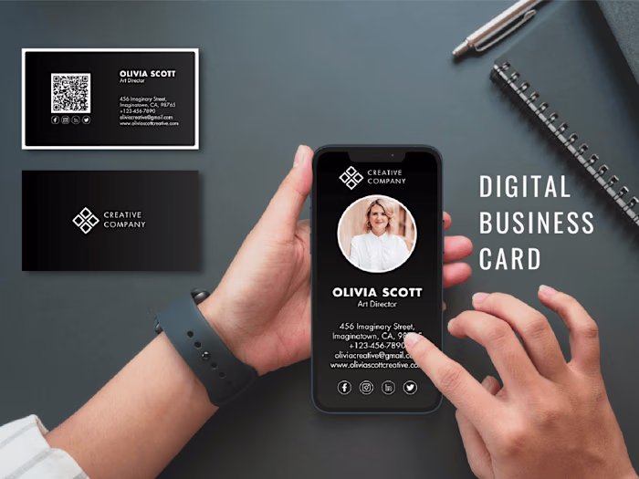Business Card Design with QR Code