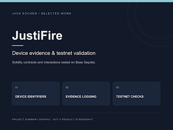 JustiFire — Device Evidence & Testnet Validation