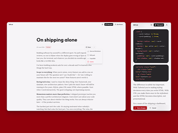 Letr.es blogging platform