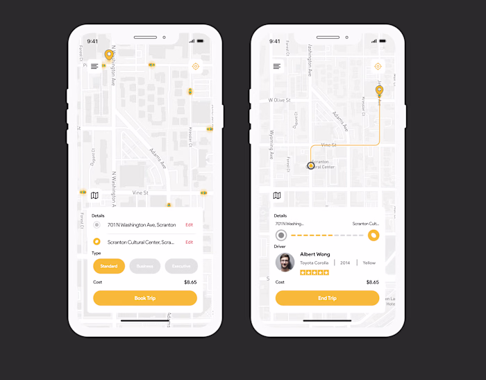Taxi Booking App UI