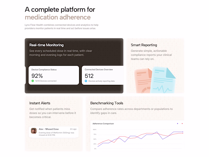 Health-tech startup website