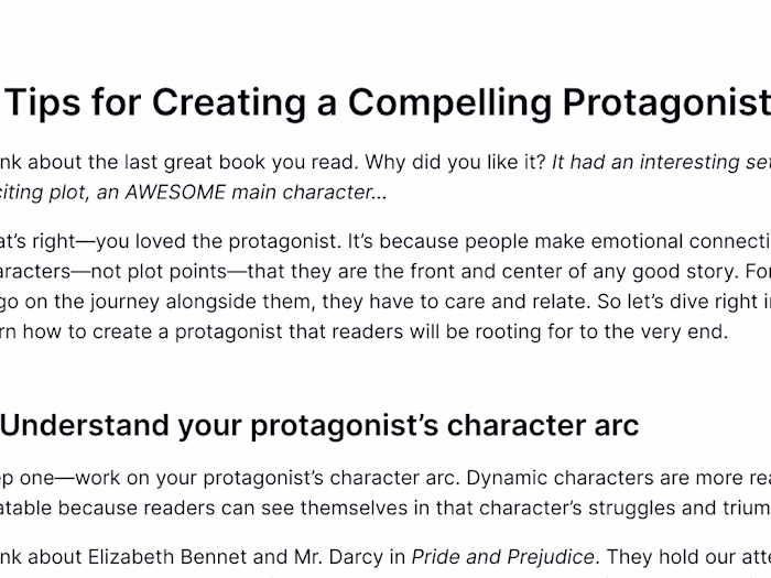 5 Tips for Creating a Compelling Protagonist | Blog post