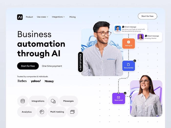UI UX Design for ai automation website 