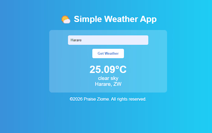 Responsive weather application using API
