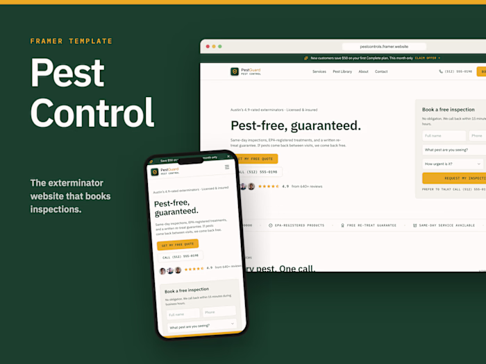 Pest Control Website | Framer Design & Build