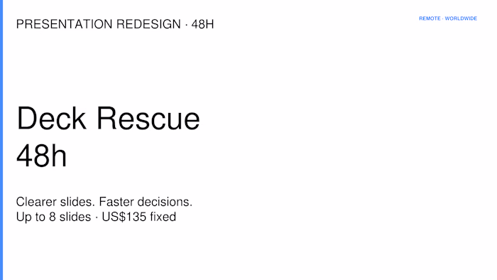 Independent concept: Deck Rescue 48h