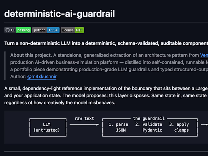 Deterministic LLM Guardrail Implementation