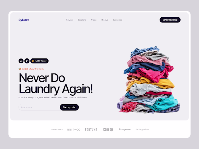 A Modern Web Redesign of the  #1 Laundry App