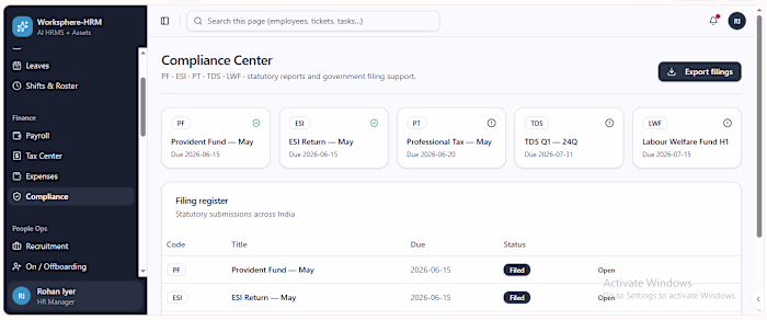 An AI-powered HRMS SaaS platform