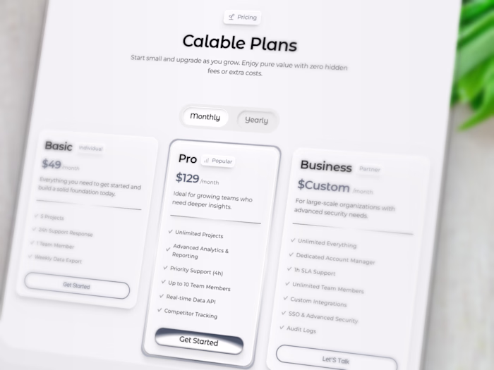 Security Section & Pricing Section