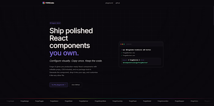FORGE: UI & Motion System for Modern Interfaces