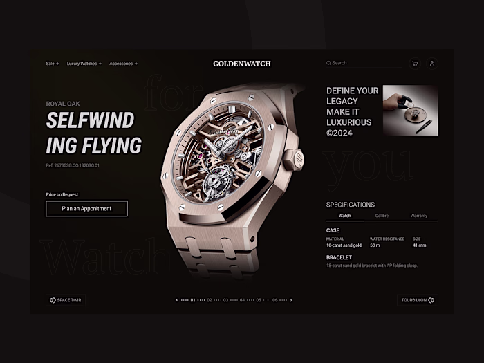 Luxurious Watches Landing UI