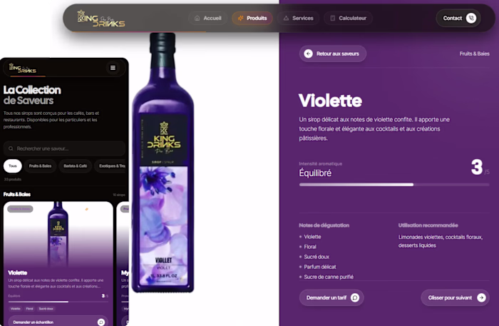 KingDrinks | B2B Mixology Showcase Website