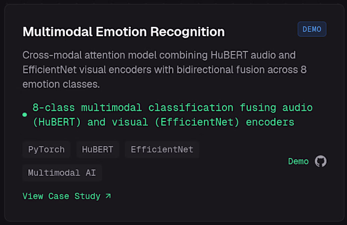 Multimodal Emotion Recognition
Cross-modal attention model