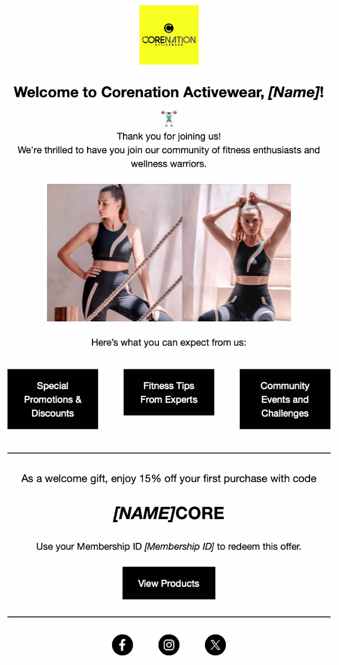 Engaging Email Marketing Campaign for CoreNation Activewear