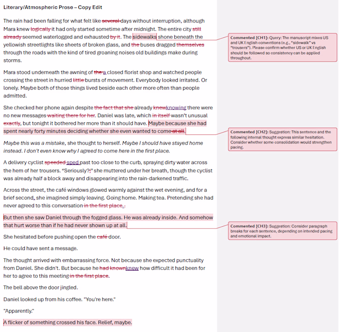 Copyediting vs Line Editing Comparison

These