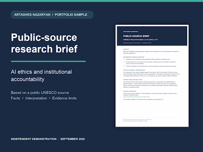 Public-source research brief | AI ethics