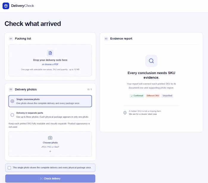 DeliveryCheck — AI Delivery Verification Prototype