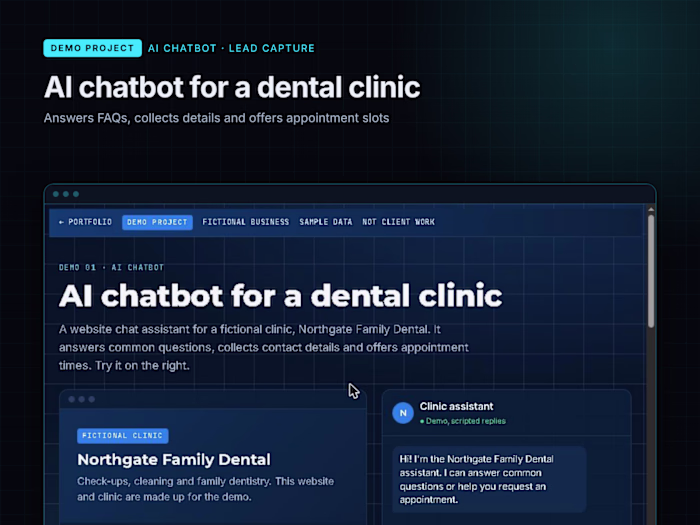 AI Website Chatbot for a Dental Clinic (Demo)
