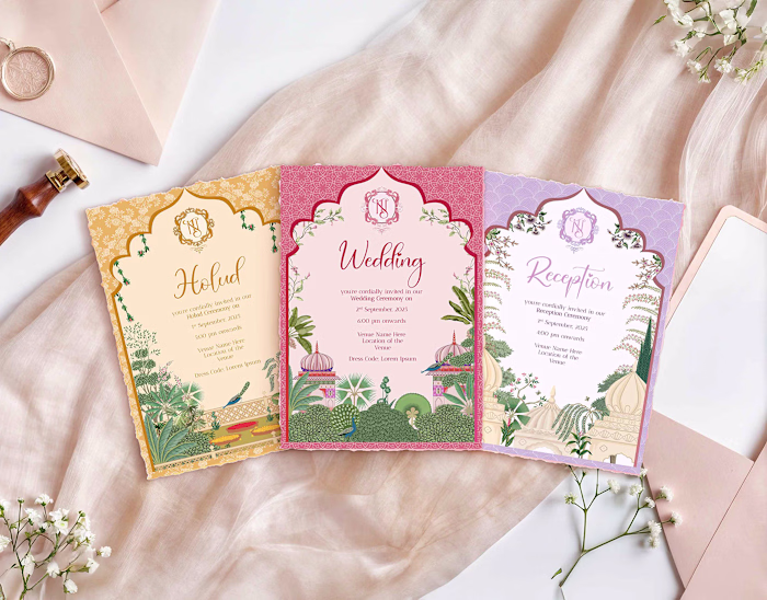 Traditional Mughal Theme Wedding Invitations :: Behance