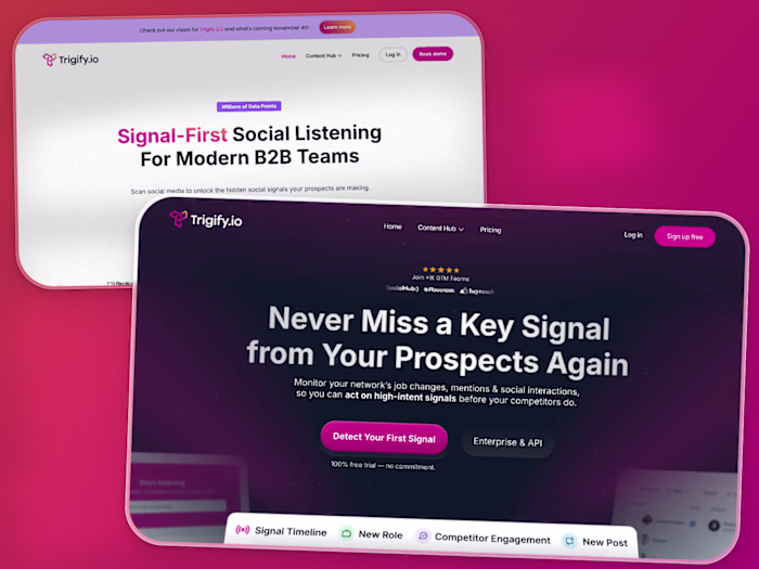 Refonte Hero Section pour Trigify.io