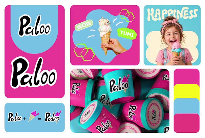 Paloo Brand Logo , Brand identity { Ice cream Shop}