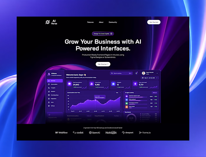 AI Copilot Landing Page Design