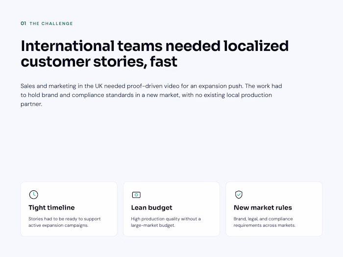 Selecting a UK Video Partner for 8 Stories in One Week