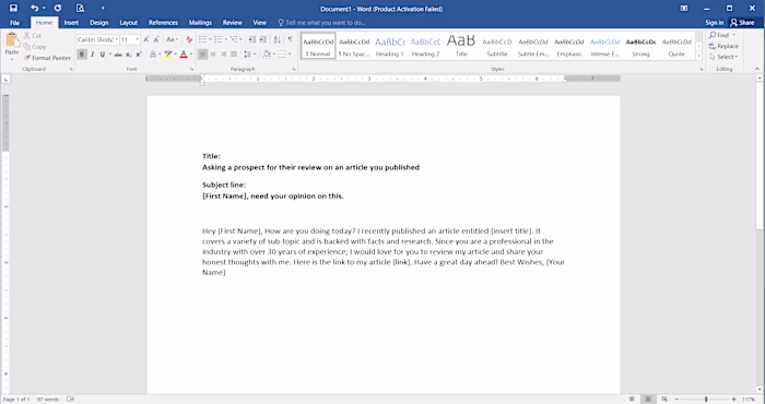 Cold Email Samples