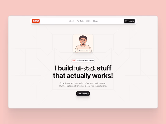Developer Portfolio Website UI Design