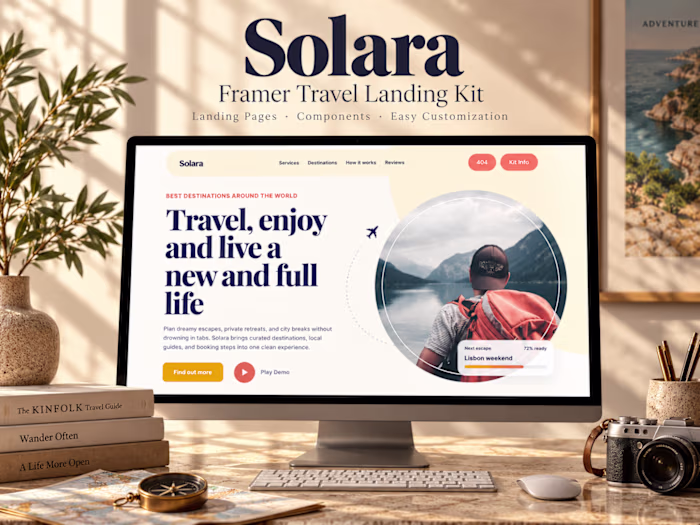 Solara - Framer Travel Landing Kit