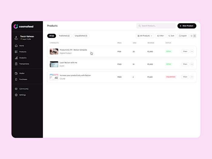 Product Listing Page - SaaS Web Design