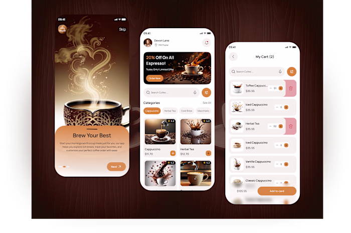 Coffee Shop Mobile App UI