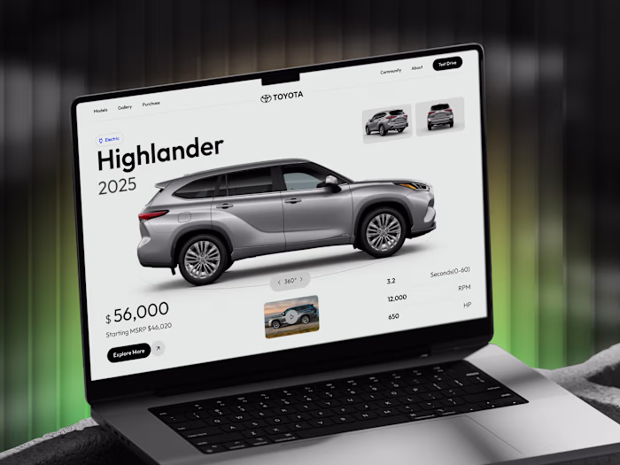 Luxury Electric Car Rental Website  UIUX Design Concept